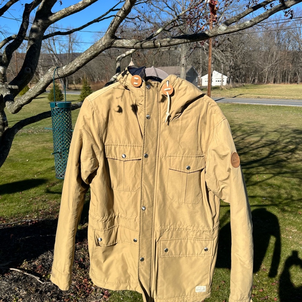 Quiksilver Men's Beige Hooded Field Jacket